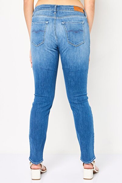 Replay Women Skinny Fit Washed Stretchable Denim Jeans, Blue