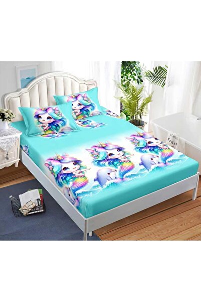 CHIRASO CHIRASO Fitted Sheet Set, Satin Cotton, 160x200 cm and 2 Pillowcases 52x80 cm