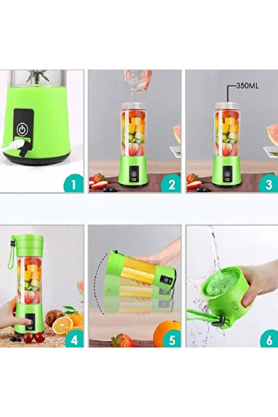 Gonga Blender, juicer, portable, 350 ml, with usb charging, Gonga® Green