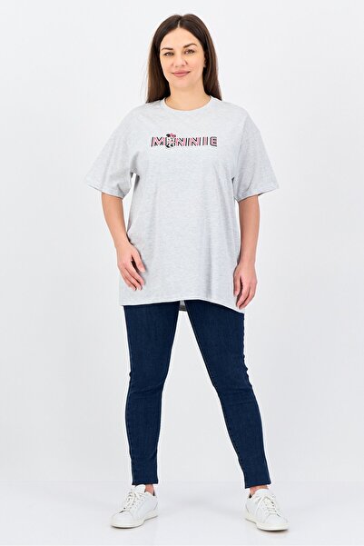 Disney Minnie Mouse Women Crew Neck Short Sleeve Brand Logo T-Shirt, Grey