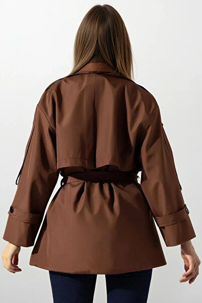 VAGGON Καμπαρντίνα με λεπτομέρεια ζώνης και δέσιμο με κορδόνια στον γιακά διπλό πέτο