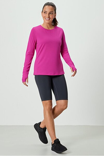 Tchibo Women Sportswear Fit Long Sleeve Training Top, Dark Pink