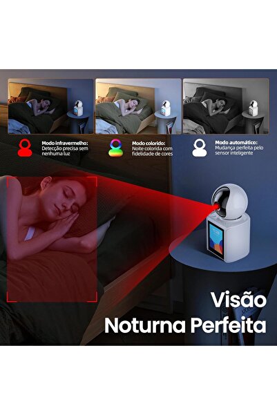 Inava Wi‑Fi Security Camera with 2.8" Monitor, Baby Monitor, Two‑Way Audio, Color Night Vision, 4X Dig