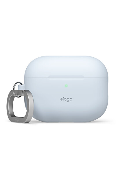 Elago AirPods Pro 3 Premium Silikon Kılıf – Metal Kancalı, LED Görünür Ön Kıs...