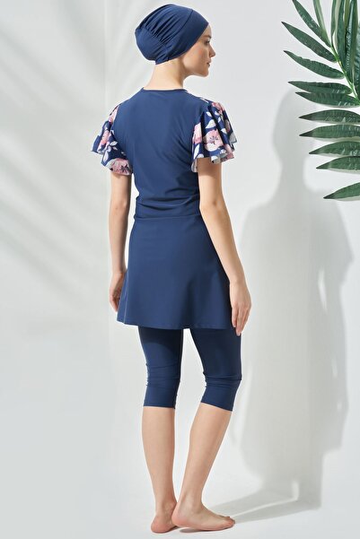 C&City Kurzärmeliger, halb bedeckender, dezenter Badeanzug