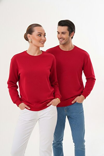 Miss Dünya Lissa Bordo-1 Unisex Crew Neck 100% Cotton Basic Sweatshirt