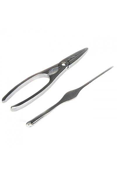 Raki Set of tongs and fork for serving lobsters, crayfish, crabs RAKI, stainless steel