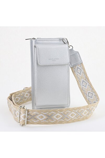 David Jones Women's phone purse with wallet made of eco-leather Silver BS7070CM2404926