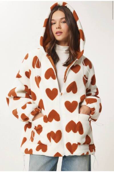 asur boutique Asur Boutique Дамско палто с качулка от агнешка вълна Стандартен размер (36-42)