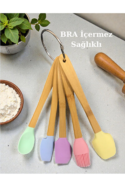 Flash Bazaar Rainbow 5 Piece Silicone Mini Kitchen Utensils Set