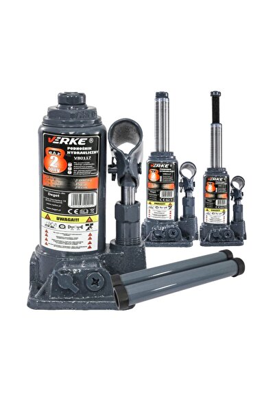 VERKE Cric hidraulic tip butelie, capacitate 2 tone 150 mm - 295 mm,