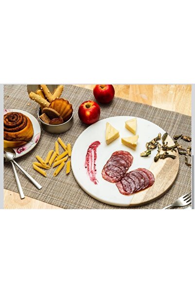 cc bin shihon Luxury double marble cutting and serving board, 25 cm