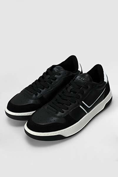 Lufian Jack Men's Leather Sneaker Shoes Black