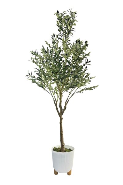 Nettenevime Yapay Zeytin Ağacı 185cm Doğal Görünümlü Yapay Ağaç Beyaz 25cm Zi...