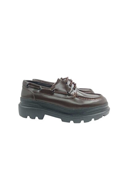 Oneka Shoes Men's Casual Leather Lace-Up Brown Opening 420325Kyt1817