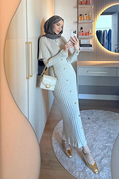 Hazamoda Φόρεμα Çırağan Σχεδιαστικό Μπεζ