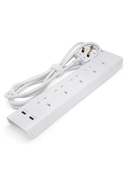 Alfanar Power Strip 4 Outlets 5m with 2 USB 2.1A (Saudi-made)