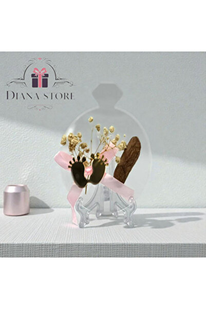 GIFT قواعد اكريلك منسقه مع كسرة عود توزيعات مولودة 12قطعة