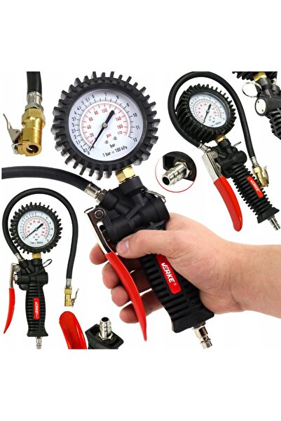 VERKE Pistol de umflat roti cu manometru, 0 - 15 bari