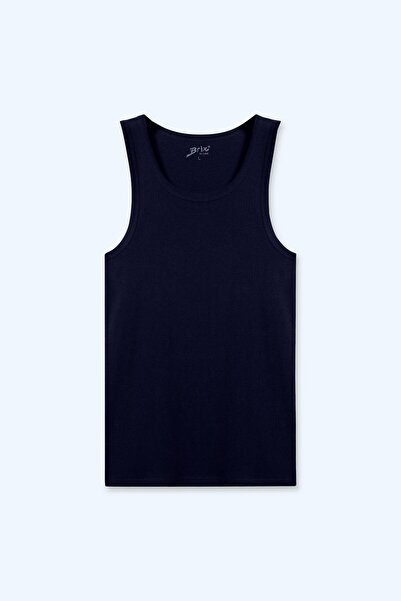 Brix Men's Corded Fabric Undershirt Navy Blue Color