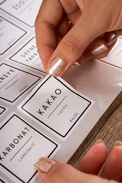 Fhilli 24-Piece Washable Spice Rack Labels Suitable for Liquid Contact