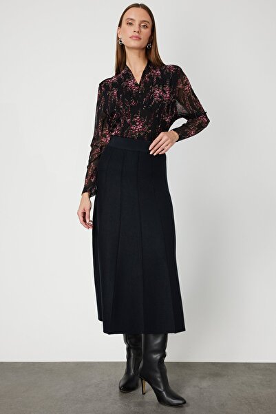 ON TRİKO Fusta plisată midi din tricotaj 65210-26k