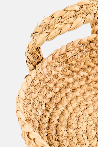 Muy Mucho Oval Rush Serving Trays with Handles, Tan