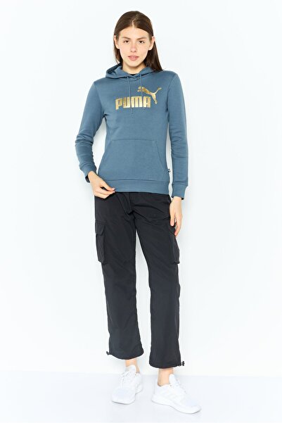 Puma Women Sportswear Fit Brand Logo Running Hoodie, Slate Grey