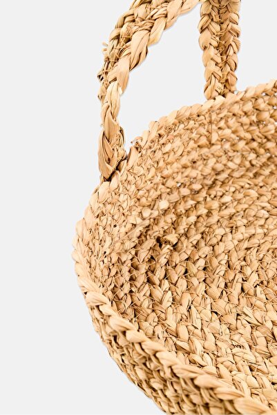 Muy Mucho Oval Rush Serving Trays with Handles, Tan