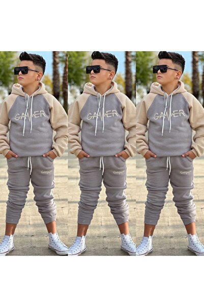 zavera for kids Boy's Hooded 3 Thread Double Tracksuit Set - 100% Cotton