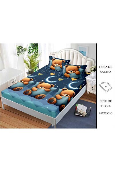 CHIRASO CHIRASO Fitted Sheet Set, Satin Cotton, 160x200 cm and 2 Pillowcases 52x80 cm