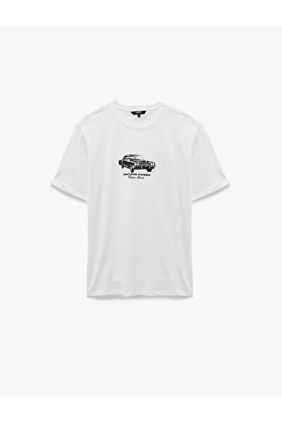 Koton Μπλουζάκι με κοντό μανίκι, βαμβακερό, αυτοκίνητο με τύπωμα