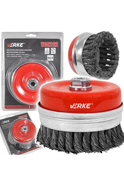 VERKE Perie sarma tip cupa, cu toroane, otel, 100mm, M14, pentru polizor,