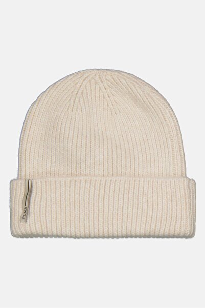 Puma Men Embroidered Logo Knitted Beanie, Beige