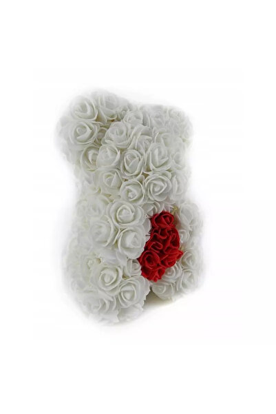 Gonga Rose teddy bear in box, 25 cm, Gonga® White/Red