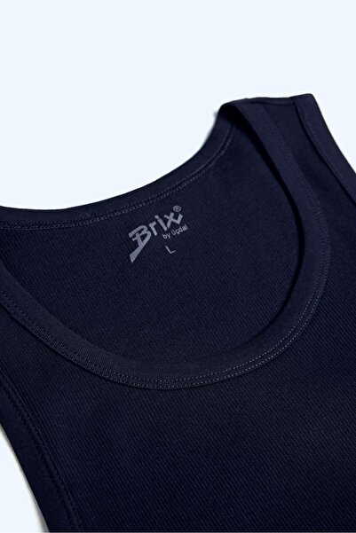 Brix Men's Corded Fabric Undershirt Navy Blue Color