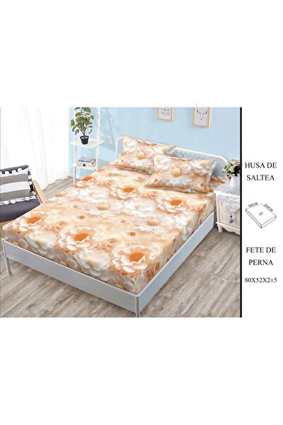 CHIRASO CHIRASO Fitted Sheet Set, Satin Cotton, 160x200 cm and 2 Pillowcases 52x80 cm