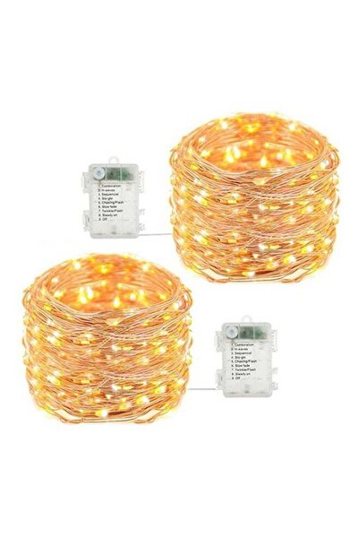 Beauenty طقم من 50 مصباح LED مقاوم للماء يعمل بالبطارية على شكل سلسلة أضواء خ...