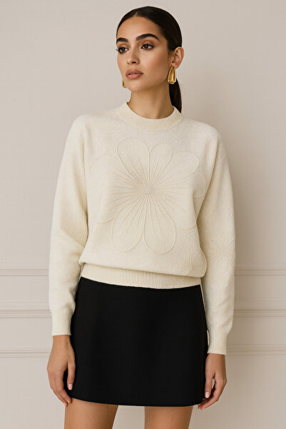 Okçu Triko Desen İşlemeli Triko Üst