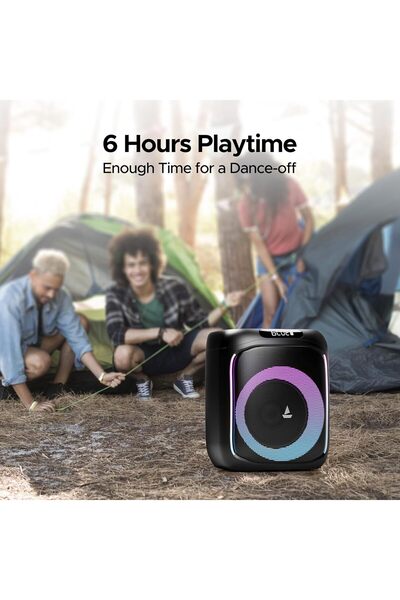 BOAT Partypal 185 Speaker with 50 W Signature Sound, Up to 6 hrs Playtime, USB Type C Port -Black