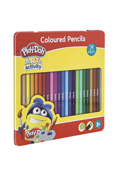 Play Doh Set 24 creioane colorate in cutie metalica