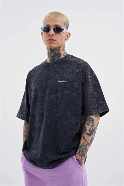 Machinist Men's Luxury Basic Washable Oversized T-Shirt Anthracite Effect