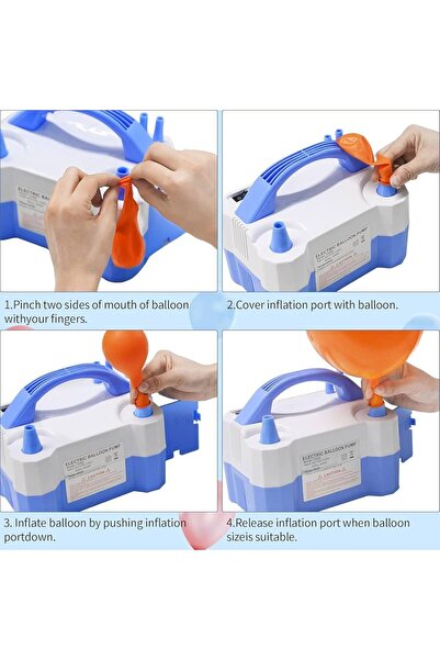 Generic Professional Electric Balloon Pump, Dual Nozzle 600W Air Blower for Parties & Events