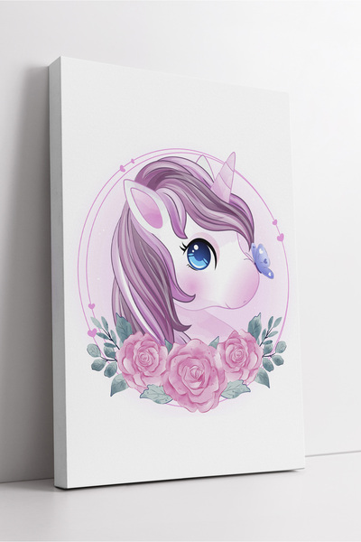 KOSS Dijital Pictură pe pânză pentru camera copiilor cu unicorn cu trandafiri...