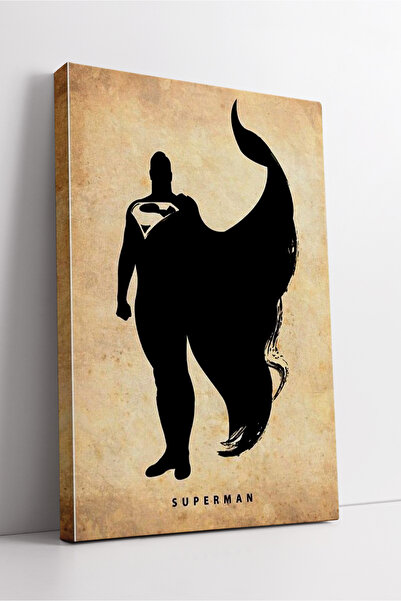 KOSS Dijital Σιλουέτα Σούπερμαν σε καμβά Vintage Minimal Hero Design Μοντέρνο...