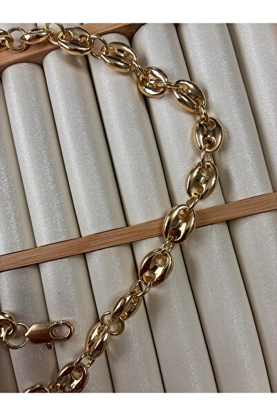 ARİ TAKI قلادة من الفولاذ الذهبي السميك طراز جيمسي