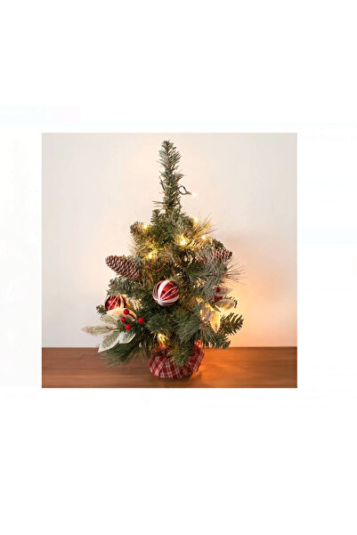 OEM Коледна украса за елха с карирана основа и 20 LED крушки - 50 см