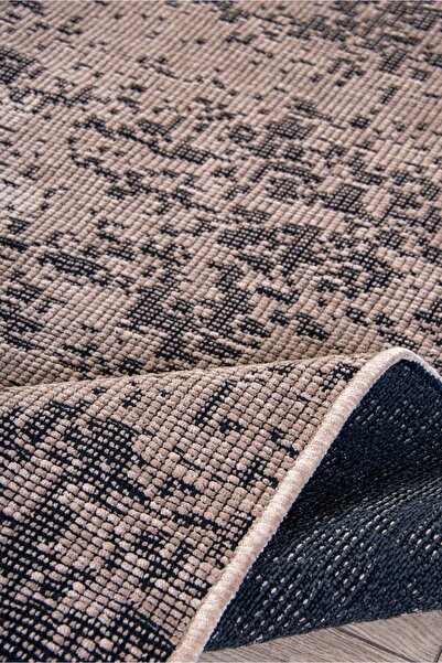 denf home Bej Şönil Kilim Makinede Yıkanabilir Kaymaz Taban Halı Yolluk