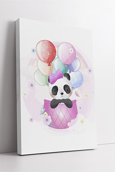 KOSS Dijital Panda cu baloane, pictură pe pânză pentru camera copiilor, în to...