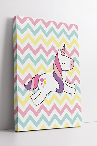 KOSS Dijital Desen colorat cu unicorn zburător cu model în zig-zag, pictură m...